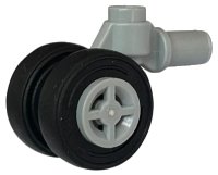 LEGO part Technic Pin with Dual Wheels Holder with Light Bluish Gray Wheels and Black Tires (61483 / 4624 / 59895) 61483c01