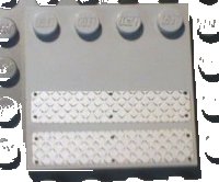 LEGO part Tile, Modified 4 x 4 with Studs on Edge with Black Rivets on Silver Tread Plates Pattern (Stickers) - Set 7945 6179pb030