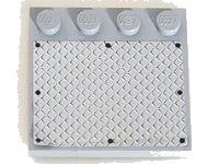 LEGO part Tile, Modified 4 x 4 with Studs on Edge with 8 Black Rivets on Large Silver Tread Plate Pattern (Sticker) - Set 7944 6179pb084