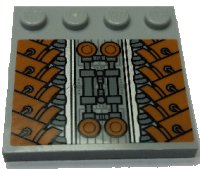 LEGO part Tile, Modified 4 x 4 with Studs on Edge with SW Sith Infiltrator Mechanical Pattern (Sticker) - Set 7961 6179pb110
