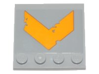 LEGO onderdeel Tile, Modified 4 x 4 with Studs on Edge with Yellow Worn Chevron Pattern (Sticker) - Set 75171 6179pb129