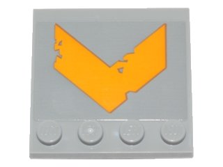 LEGO part Tile, Modified 4 x 4 with Studs on Edge with Yellow Worn Chevron Pattern (Sticker) - Set 75171 (6179pb129)