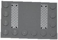 LEGO part Tile, Modified 4 x 6 with Studs on Edges with Two Silver Tread Plates Pattern (Stickers) - Set 4643 6180pb052