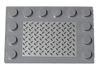 LEGO onderdeel Tile, Modified 4 x 6 with Studs on Edges with Silver Tread Plate Pattern (Sticker) - Set 8292/8289 6180pb109