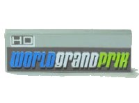 LEGO part Tile 1 x 3 with 'WORLD GRAND PRIX' Pattern 63864pb010