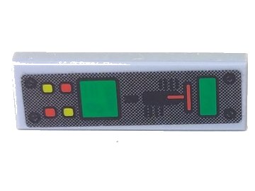 LEGO onderdeel Tile 1 x 3 with 'mph 345', 'GEAR 8', Gear Stick and Buttons Pattern (Sticker) - Set 7050 (63864pb013)