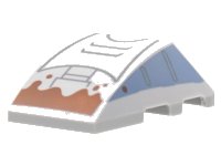 LEGO onderdeel Wedge 4 x 3 Triple Curved No Studs with Sand Blue Side Panels, Dark Bluish Gray Mechanical Contour Lines, and Reddish Brown Mud Pattern 64225pb062