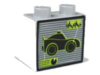 LEGO onderdeel Duplo, Brick 2 x 2 x 1 1/2 Slope 45 with Car Diagnostics Pattern 6474pb31