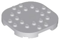 LEGO onderdeel Plate, Modified 6 x 6 with Rounded Corners and 4 Feet 66789