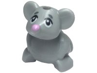 LEGO onderdeel Mouse, Disney Princess / Friends with Black Eyes and Bright Pink Nose Pattern 70844pb02