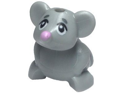 LEGO onderdeel Mouse, Disney Princess / Friends with Black Eyes and Bright Pink Nose Pattern (70844pb02)