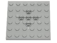 LEGO part Plate, Modified 6 x 6 with 5 Pin Holes 73110