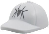 LEGO part Minifigure, Headgear Cap - Short Smooth Curved Bill with Seams and Button on Top with Black Spider Pattern 7314pb01