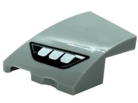 LEGO part Wedge 3 x 2 Left No Studs with Mercedes-Benz Car Headlight, Silver Outline, 3 Rectangular White Bulbs Pattern 80177pb004