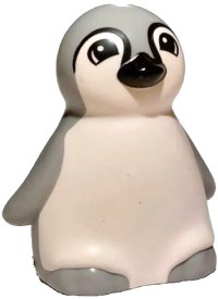 LEGO onderdeel Duplo Penguin Baby with Molded White Stomach and Face and Printed Black Beak and Eyes with Contours Pattern 84210pb02