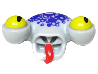 LEGO onderdeel Minifigure, Head, Modified Alien with Tongue and Yellow Eyes, Dark Purple Scales Pattern (Squidtron) (85947pb02)
