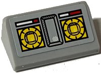 LEGO part Slope 30 1 x 2 x 2/3 with Yellow Knobs and Signal Strength Display Pattern (Sticker) - Set 8424 85984pb013