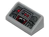 LEGO part Slope 30 1 x 2 x 2/3 with Control Panel and Screen with Fighter Targets Pattern (Sticker) - Set 75041 85984pb071