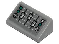 LEGO part Slope 30 1 x 2 x 2/3 with Sliders, Dark Turquoise and White Buttons Pattern (Sticker) - Set 70431 85984pb243
