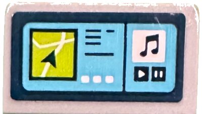 LEGO part Slope 30 1 x 2 x 2/3 with GPS Screen with Arrow, Music Note, Play and Pause Buttons Pattern (Sticker) - Set 41735 (85984pb469)