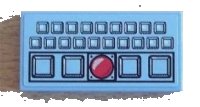 LEGO part Tile 2 x 4 with Console Buttons and Red Light Pattern (Sticker) - Set 8424 87079pb0083