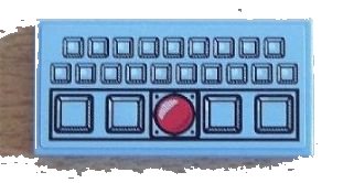 LEGO onderdeel Tile 2 x 4 with Console Buttons and Red Light Pattern (Sticker) - Set 8424 (87079pb0083)