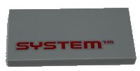 LEGO onderdeel Tile 2 x 4 with Red 'SYSTEM' Pattern 87079pb0752