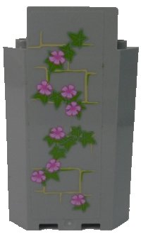 LEGO part Panel 3 x 3 x 6 Corner Wall without Bottom Indentations with Bricks and Ivy Trunks with 8 Magenta Flowers Pattern 2 (Sticker) - Set 41055 87421pb041L
