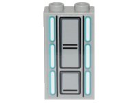 LEGO onderdeel Panel 1 x 2 x 3 with Side Supports - Hollow Studs with SW Darth Vader's Castle Wall Lights and Panels Pattern (Sticker) - Set 75251 87544pb044