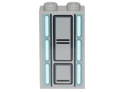 LEGO onderdeel Panel 1 x 2 x 3 with Side Supports - Hollow Studs with SW Darth Vader's Castle Wall Lights and Panels Pattern (Sticker) - Set 75251 (87544pb044)