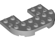 LEGO part Plate, Round 4 x 6 x 2/3, Raised 2 x 6 and 2 x 2 Cutout 89681