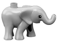 LEGO onderdeel Duplo Elephant Baby, Walking with Black and White Eyes Semicircular Pattern 89879c01pb02