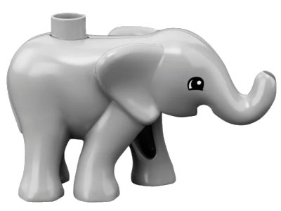 LEGO onderdeel Duplo Elephant Baby, Walking with Black and White Eyes Semicircular Pattern (89879c01pb02)