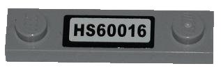 LEGO onderdeel Plate, Modified 1 x 4 with 2 Studs without Groove with 'HS60016' Pattern (Sticker) - Set 60016 (92593pb014)