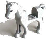 LEGO onderdeel Horse with 2 x 2 Cutout with Light Bluish Gray Eyes and White Spots Pattern 93083c01pb09