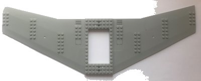LEGO onderdeel Wing Plate 20 x 56 x 2/3 with 6 x 10 Cutout and 4 Holes with Hatches and Vents Pattern (Stickers) - Set 60022 (93541pb02)