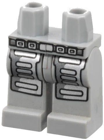 LEGO onderdeel Hips and Legs with Belt and Silver Armor Pattern (970c00pb0051)