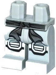 LEGO onderdeel Hips and Legs with Silver Sash and White Knee Pads Pattern (970c00pb0399)
