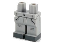 LEGO part Hips and Legs with Pockets and Dark Bluish Gray Shoes Pattern 970c00pb1127