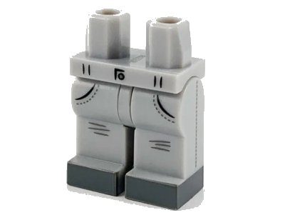 LEGO onderdeel Hips and Legs with Pockets and Dark Bluish Gray Shoes Pattern (970c00pb1127)