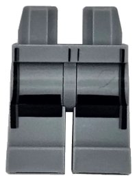 LEGO part Hips and Legs with Black Knee Pads and Dark Bluish Gray Stripes Pattern 970c00pb1617