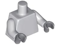 LEGO onderdeel Torso Plain / Light Bluish Gray Arms / Dark Bluish Gray Hands 973c047