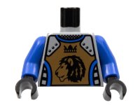 LEGO onderdeel Torso Castle Knights Kingdom II Lion with Crown Pattern / Blue-Violet Arms / Black Hands 973pb0346c01