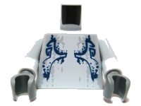 LEGO part Torso Atlantis Shark Pattern / Light Bluish Gray Arms / Dark Bluish Gray Hands 973pb0617c01