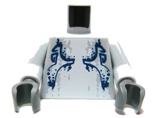 LEGO onderdeel Torso Atlantis Shark Pattern / Light Bluish Gray Arms / Dark Bluish Gray Hands (973pb0617c01)