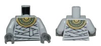 LEGO part Torso Pharaoh's Quest Mummy Wrappings and Gold Necklace Pattern / Light Bluish Gray Arms / Dark Bluish Gray Hands 973pb0780c01