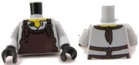 LEGO onderdeel Torso Dark Brown Apron with Silver Buckles Pattern / Light Bluish Gray Arms / Black Hands 973pb0892c01