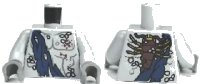 LEGO part Torso PotC Bare Chest with Marine Growth, Sash and Lobster on Back Pattern / Light Bluish Gray Arms / Dark Bluish Gray Hands 973pb0973c01