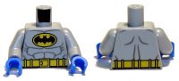 LEGO part Torso Batman Logo in Yellow Oval with Muscles and Yellow Belt Front and Back Pattern / Light Bluish Gray Arms / Blue Hands 973pb1002c02