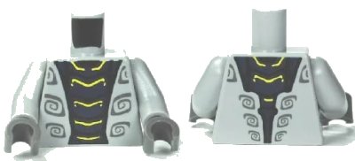 LEGO onderdeel Torso Ninjago Wrap with Dark Blue Snake Pattern / Light Bluish Gray Arms / Dark Bluish Gray Hands (973pb1031c01)